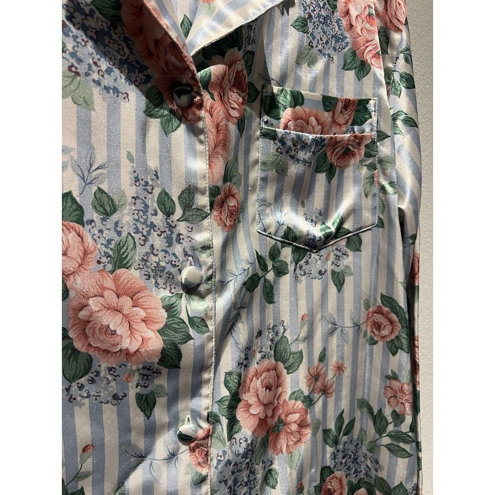 Vintage Coquette Womens Size M/L Sleep Shirt Floral Collar Long Sleeve - Picture 2 of 9